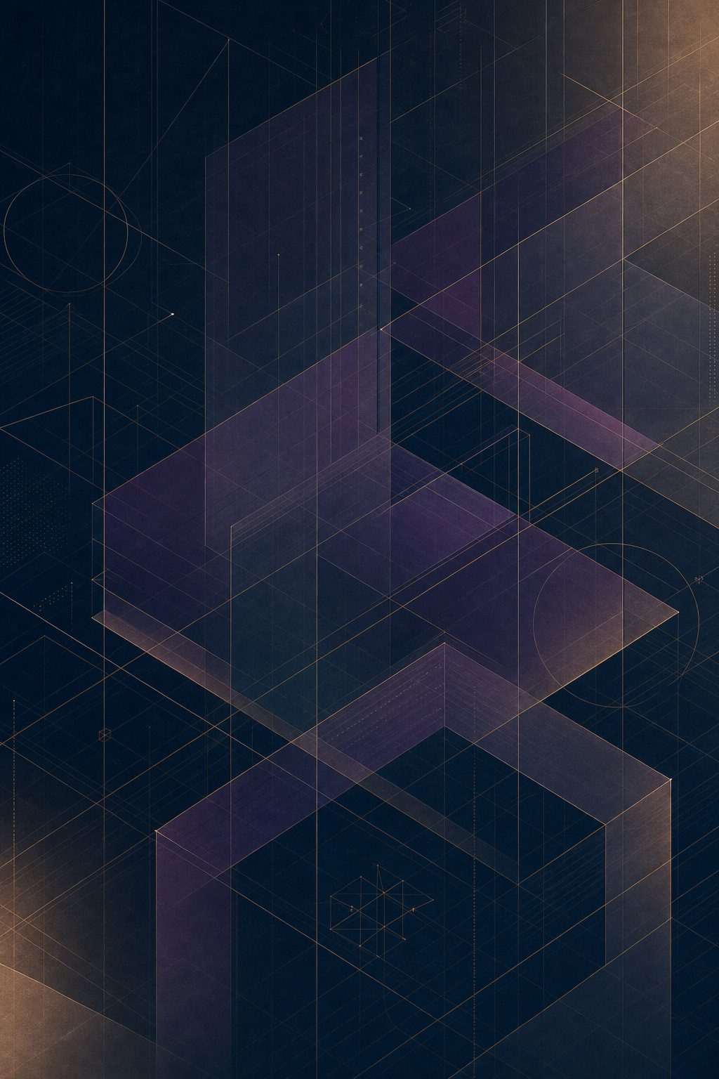 Abstract architectural illustration of layered translucent planes suggesting network solution design